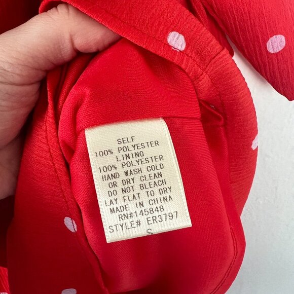 Vestique Polka Dot Tie Romper Lipstick Red Size Small S EUC L2611 - Picture 12 of 16